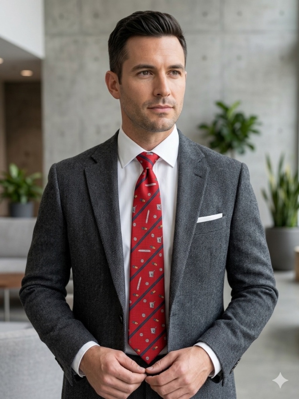 Valentino Vintage Silk Tie Red